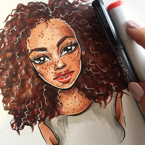 Рисунки маркерами лица