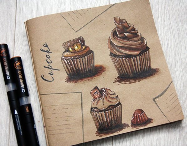 Рисунки на крафтовой бумаге