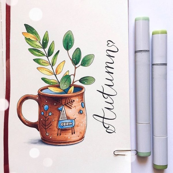 Маленькие скетчи маркерами