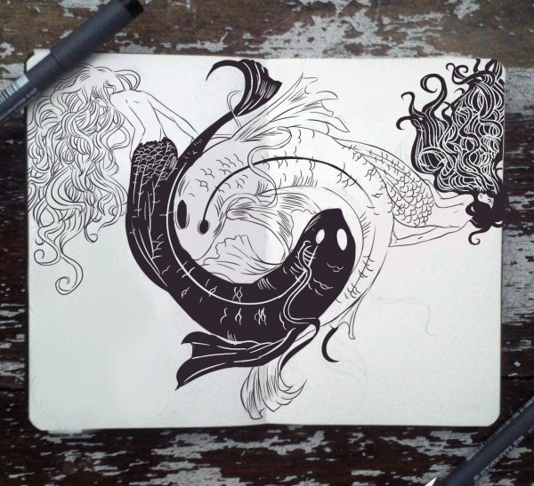 Роспись тушью