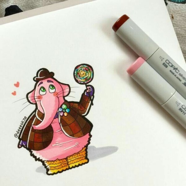 Скетчи маркерами персонажи мультиков