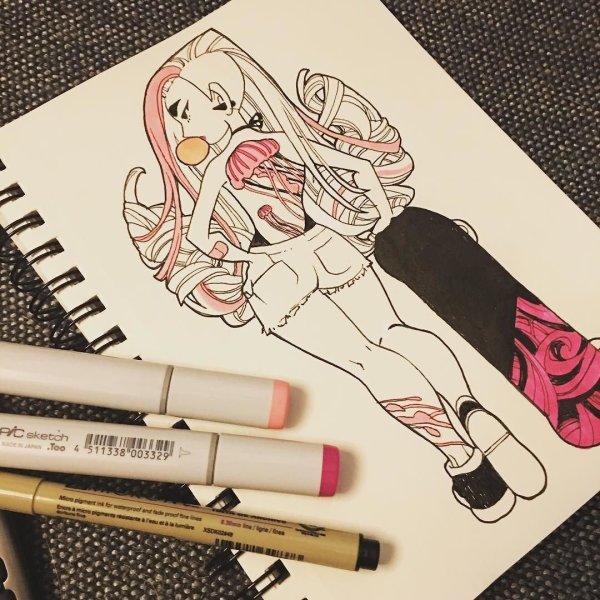 Маленькие рисунки маркерами