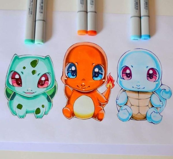 Скетчи милые Пикачу