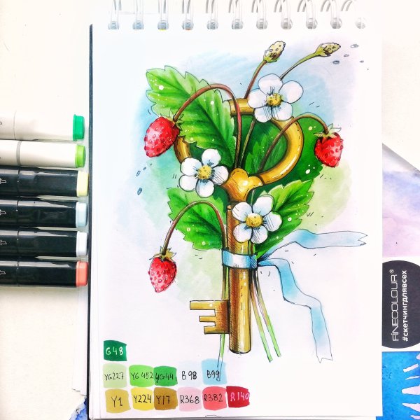 Скетчи маркерами