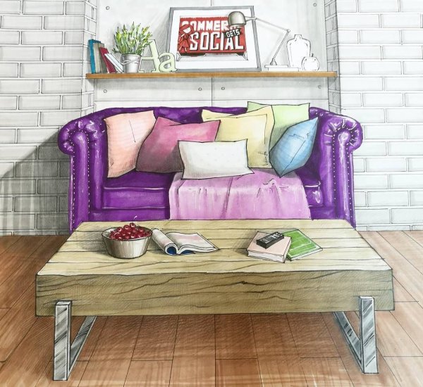 Мебель акварель