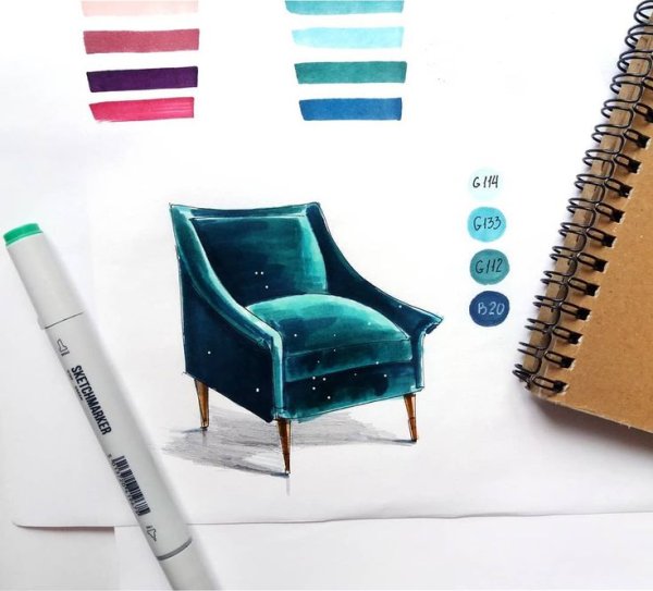 Кресло маркерами