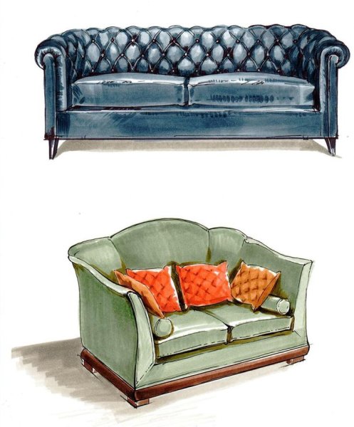 Мебель акварель