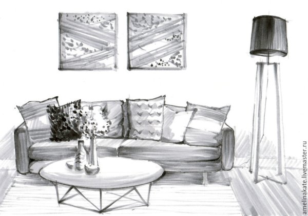 Интерьер в графике