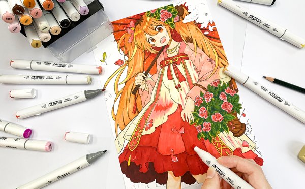 Аниме спиртовыми маркерами