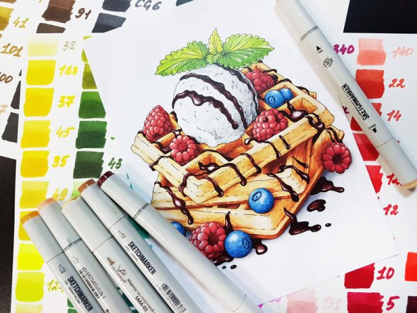 Скетчи маркерами