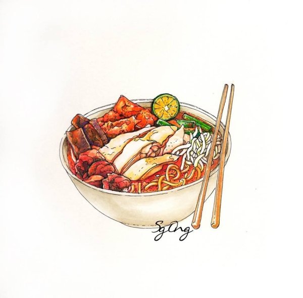 Акварельные иллюстрации еды