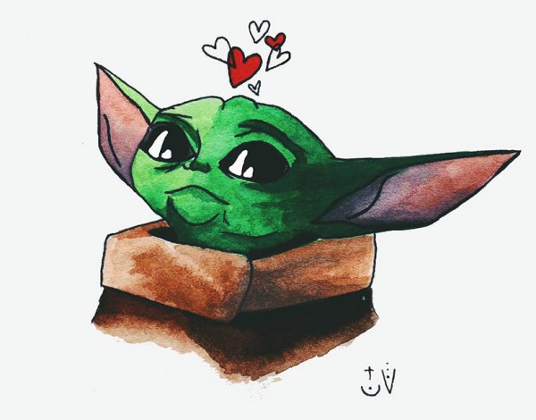 Лёгкие рисунки Йоды