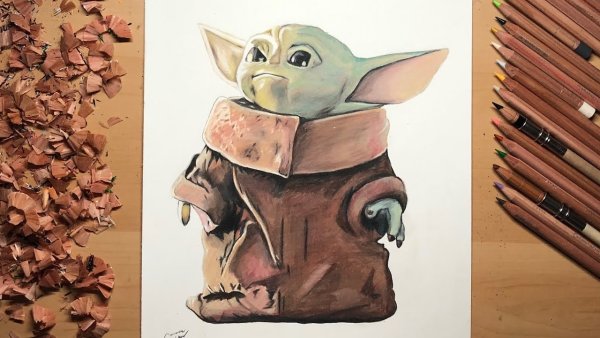 Йода скетч маркерами