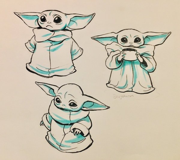 Бейби йода скетч