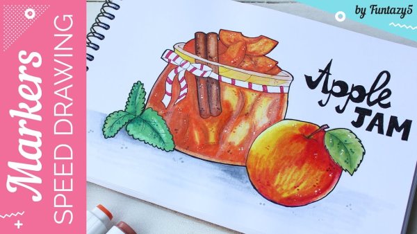 Скетчинг маркерами варенье