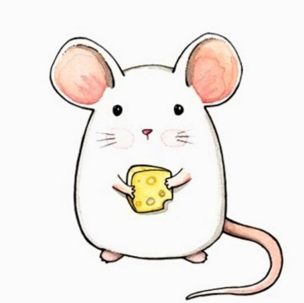 Рисунок мышки тушью