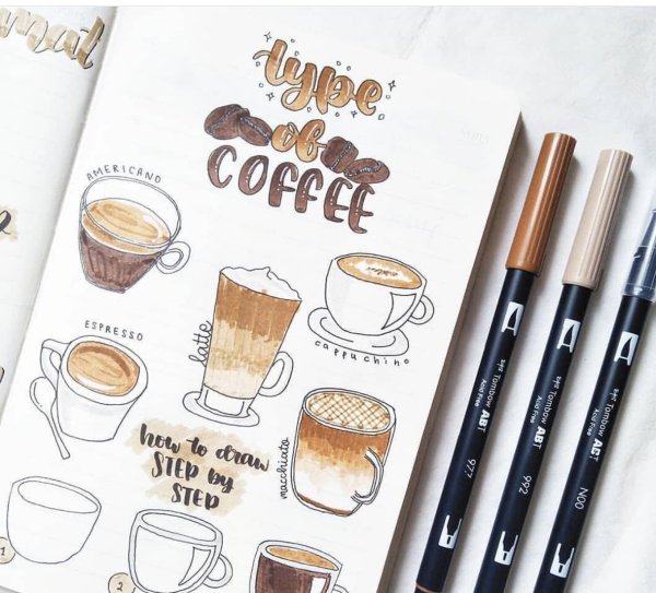 Скетчбук для рисования кофе