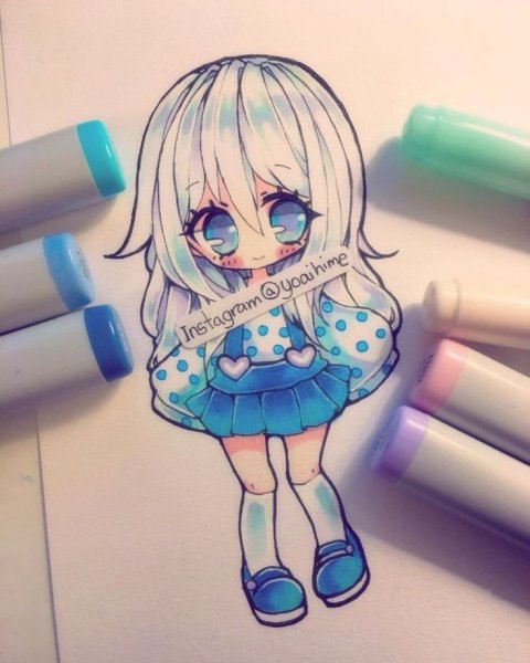 Аниме фломастерами легко