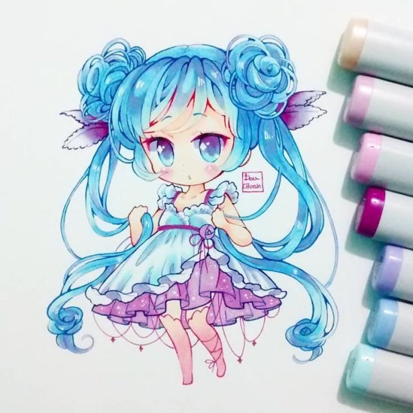 Чиби маркерами Copic