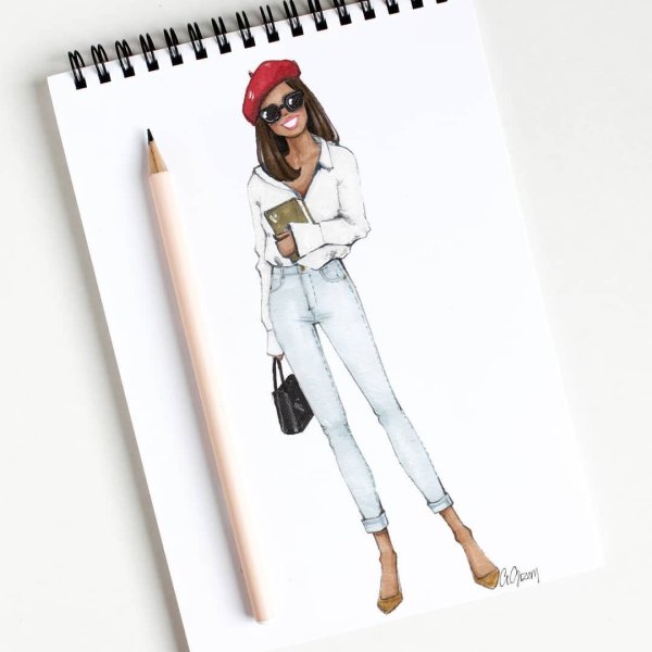 Фэшн иллюстрация маркерами