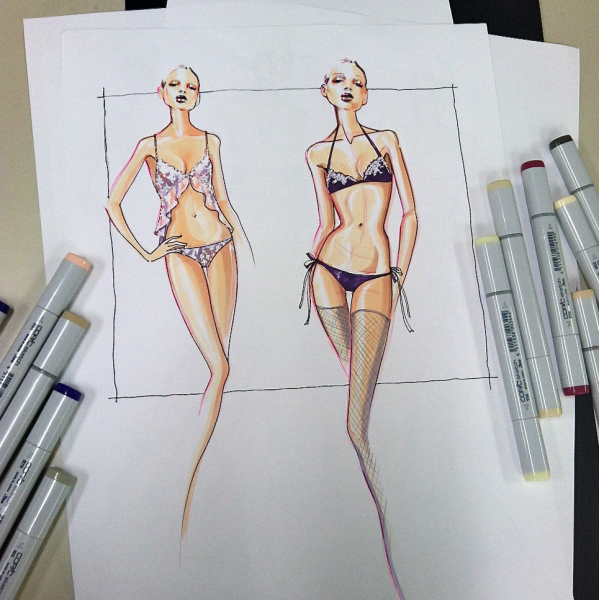 Скетчинг женская фигура