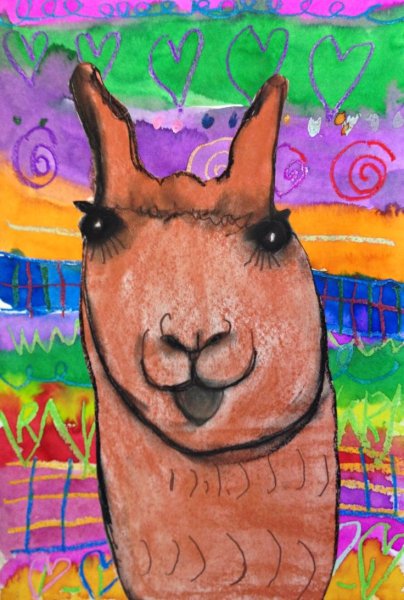 Лама фломастерами