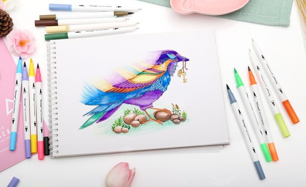 Рисунки фломастерами кистями