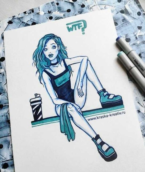 Скетчи девушек маркерами для новичков