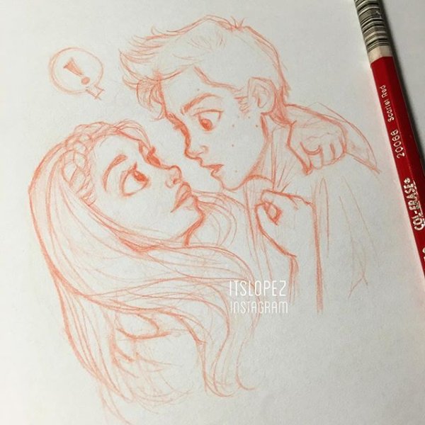 Рисунки пар для скетчбука