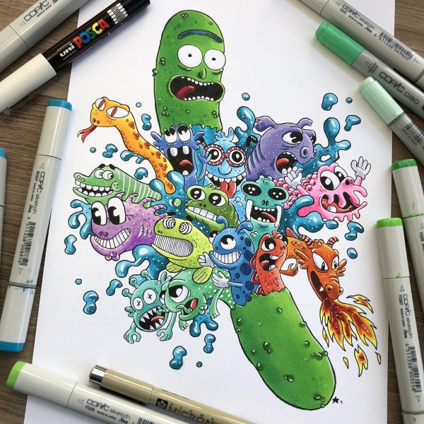 Персонажи в стиле дудл