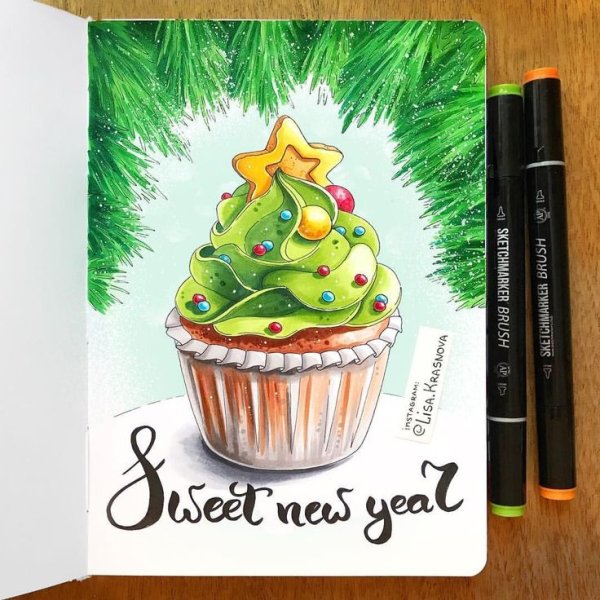 Открытка фломастерами на день рождения