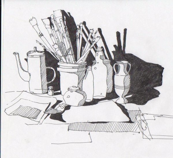 Натюрморт тушью