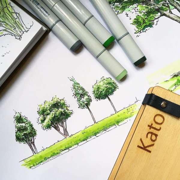 Зимний пейзаж акварель по сырому