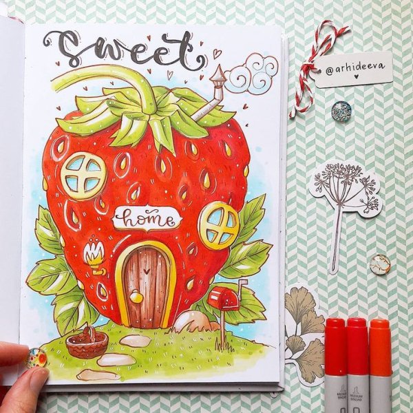 Скетчи маркерами сказочные