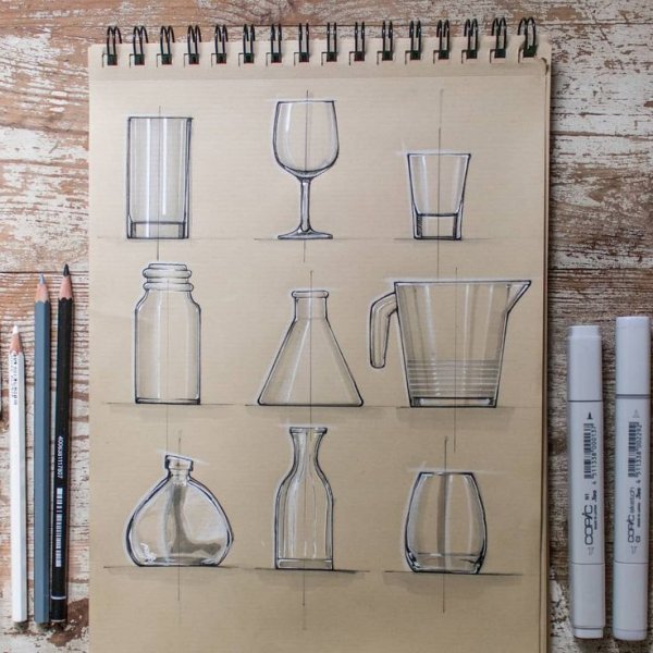 Стекло маркерами скетч