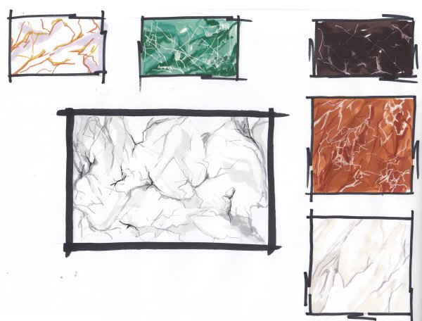 Мрамор карандашом