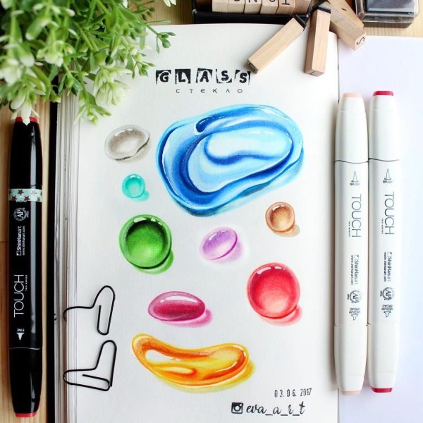 Стекло маркерами для скетчинга