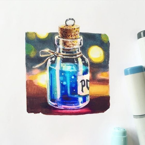 Рисуем баночки маркерами