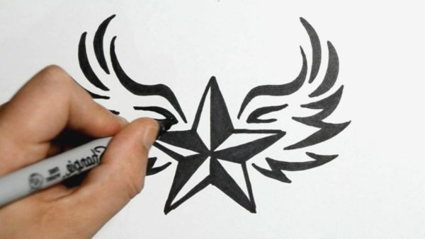 Рисунок Татуировки фломастером