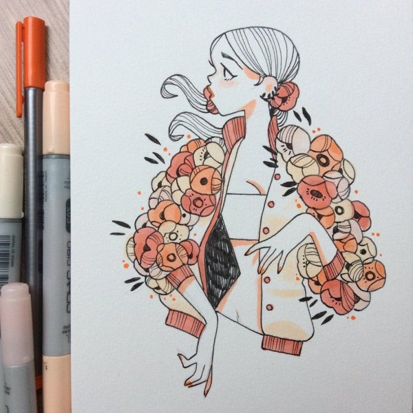 Рисование Копик маркерами