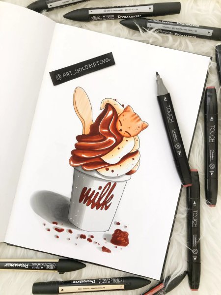 Простые рисунки маркерами