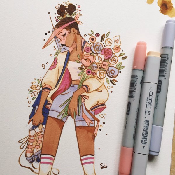 Кофе скетч маркерами