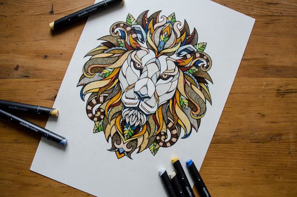 Лев скетчинг