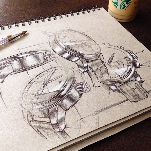 Скетч часы маркерами