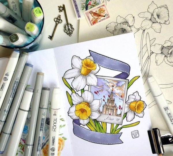 Скетчи маркерами