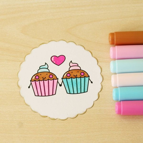 Наклейки маркерами