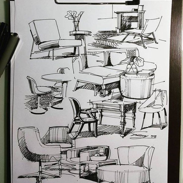 Скетчинг мебель