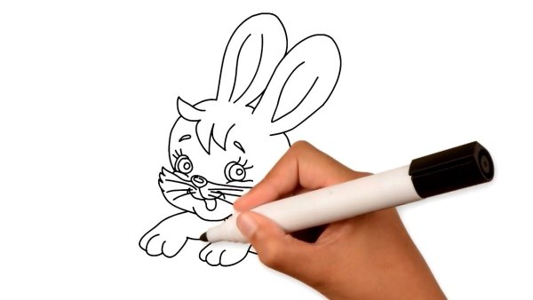 Заяц фломастерами