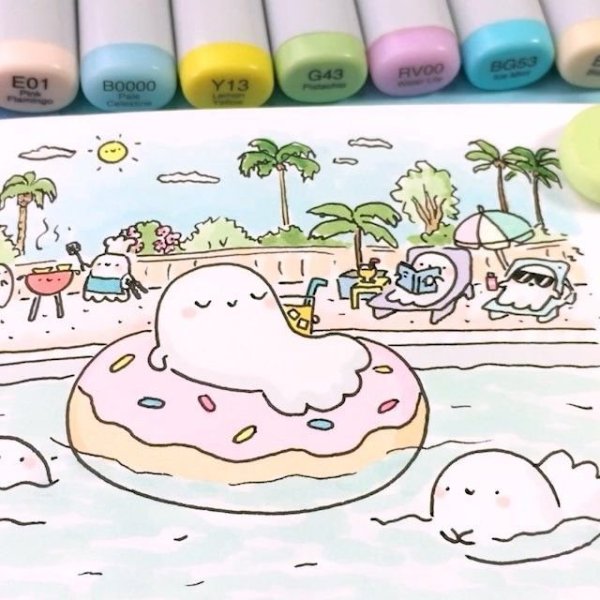 Лёгкие рисунки для сресовки милые маркерами