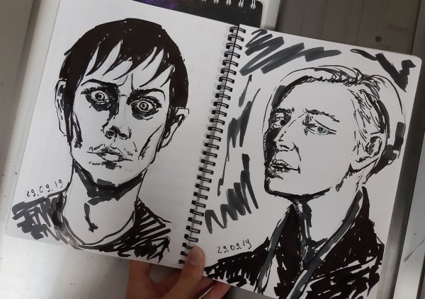 Наброски маркером